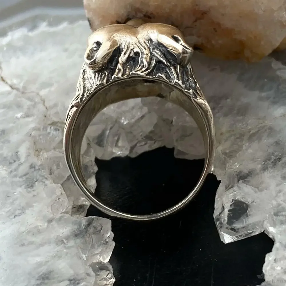 Sterling Silver Wolf Face Ring Size 8.25 Men/Women 16 gr For Biker/ Rock N Roll